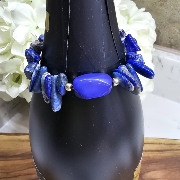 Druzy Dreams Stack Bracelets Set In Blue - Picture 6 of 8